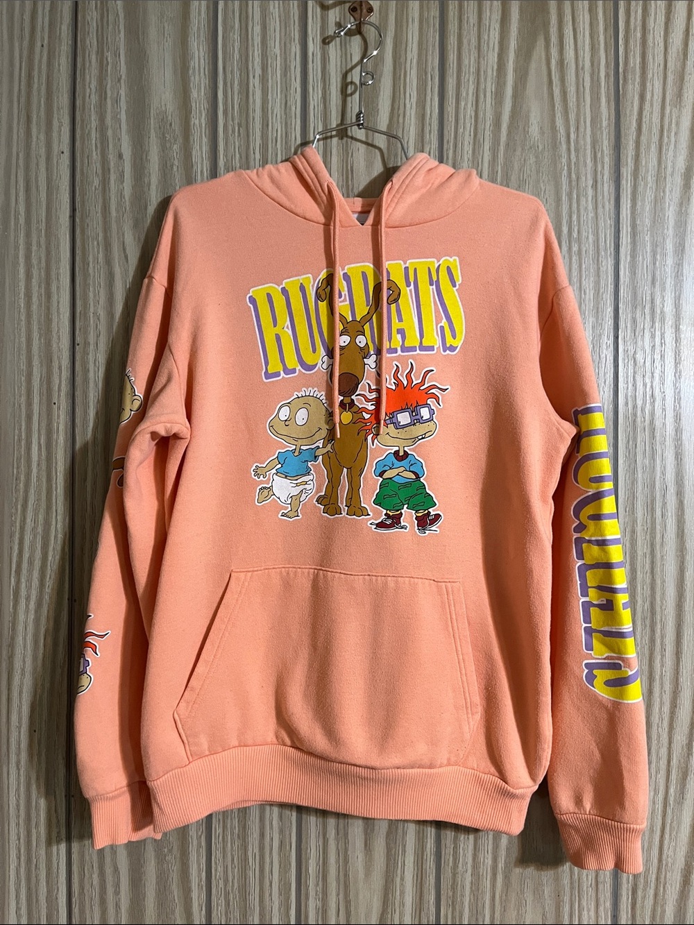 Nickeledeon Rugrats Peach Graphic Hoodie - 90s Nostalgia Y2K streetwear S